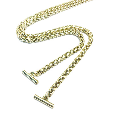 灯笼链包包开云体育箱包五金配件浅金色BSK链金属孖圆链包包配件直供