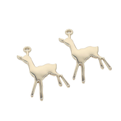 箱包五金开云体育吊牌配件 女包开云体育吊牌 浅金色光面鹿吊饰厂家定制