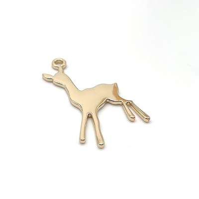 箱包五金开云体育吊牌配件 女包开云体育吊牌 浅金色光面鹿吊饰厂家定制