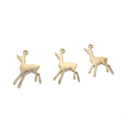 箱包五金开云体育吊牌配件 女包开云体育吊牌 浅金色光面鹿吊饰厂家定制