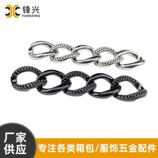 女士包包点钻合金纽链侧身开云体育 diy斜挎包配件金属挂链定制